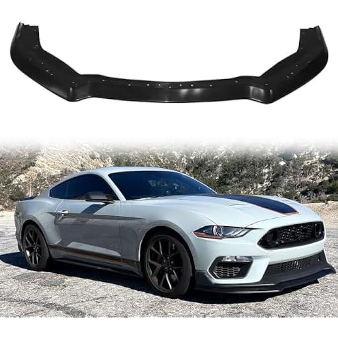 HYPER GLORY Front Bumper Lip Compatible with 2021-2023 Ford Mustang Mach 1 Models, Matte Black Handling Package Style PP - Polypropylene Front Lower Chin Spoiler Protector, 1 PC - Image 1