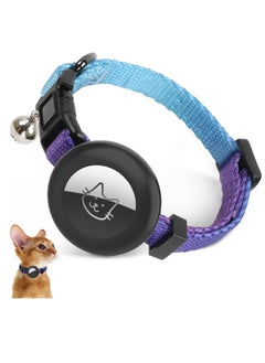 Air tag Cat Collar Cat Collar with Bell and Safely Buckle for Small Pets Adjustable Kitten Collar with Airtag Holder Compatible with Apple Airtag for Cats Kittens Puppies