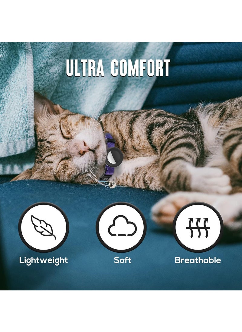 RATSAW - Air tag Cat Collar Cat Collar with Bell and Safely Buckle for Small Pets Adjustable Kitten Collar with Airtag Holder Compatible with Apple Airtag for Cats Kittens Puppies - Image 1