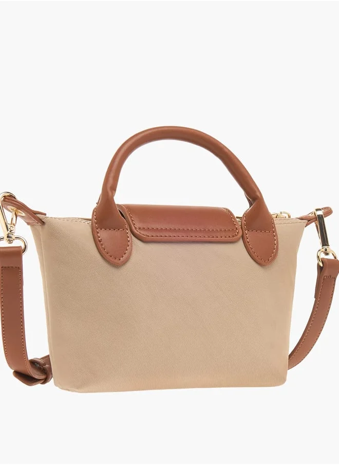 سيليست Womens Textured Crossbody Bag With Detachable Strap And Flap Closure