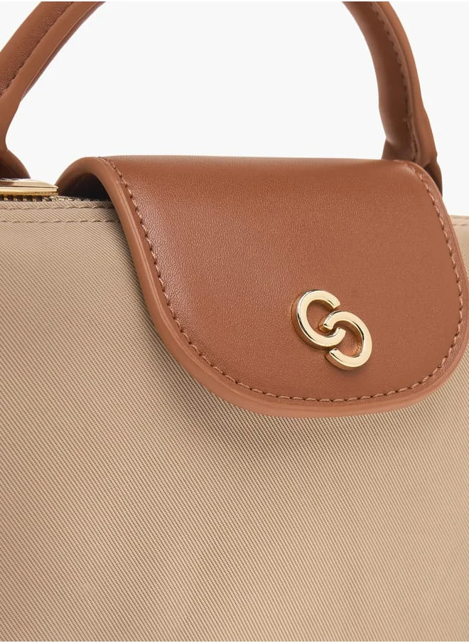 سيليست Womens Textured Crossbody Bag With Detachable Strap And Flap Closure