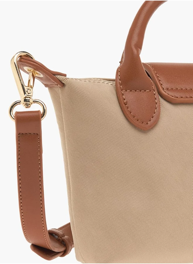 سيليست Womens Textured Crossbody Bag With Detachable Strap And Flap Closure