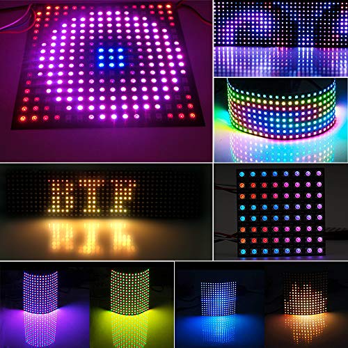 BTF-LIGHTING 2 Pack WS2812B ECO RGB Alloy Wires 5050SMD Individual Addressable 8X32 256 Pixel LED Matrix Flexible FPCB Full Color Works with WLED,SP802E Controllers Image Video Text Display DC5V - Image 3