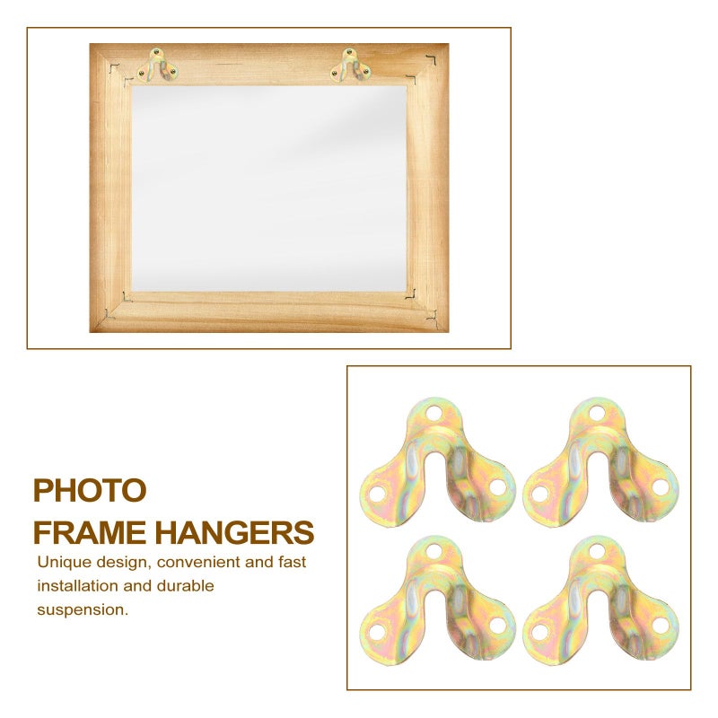 50 Pcs Black Iron Picture Frame Hangers Keyhole Wall Clock Hooks Hardware Kit - Image 4