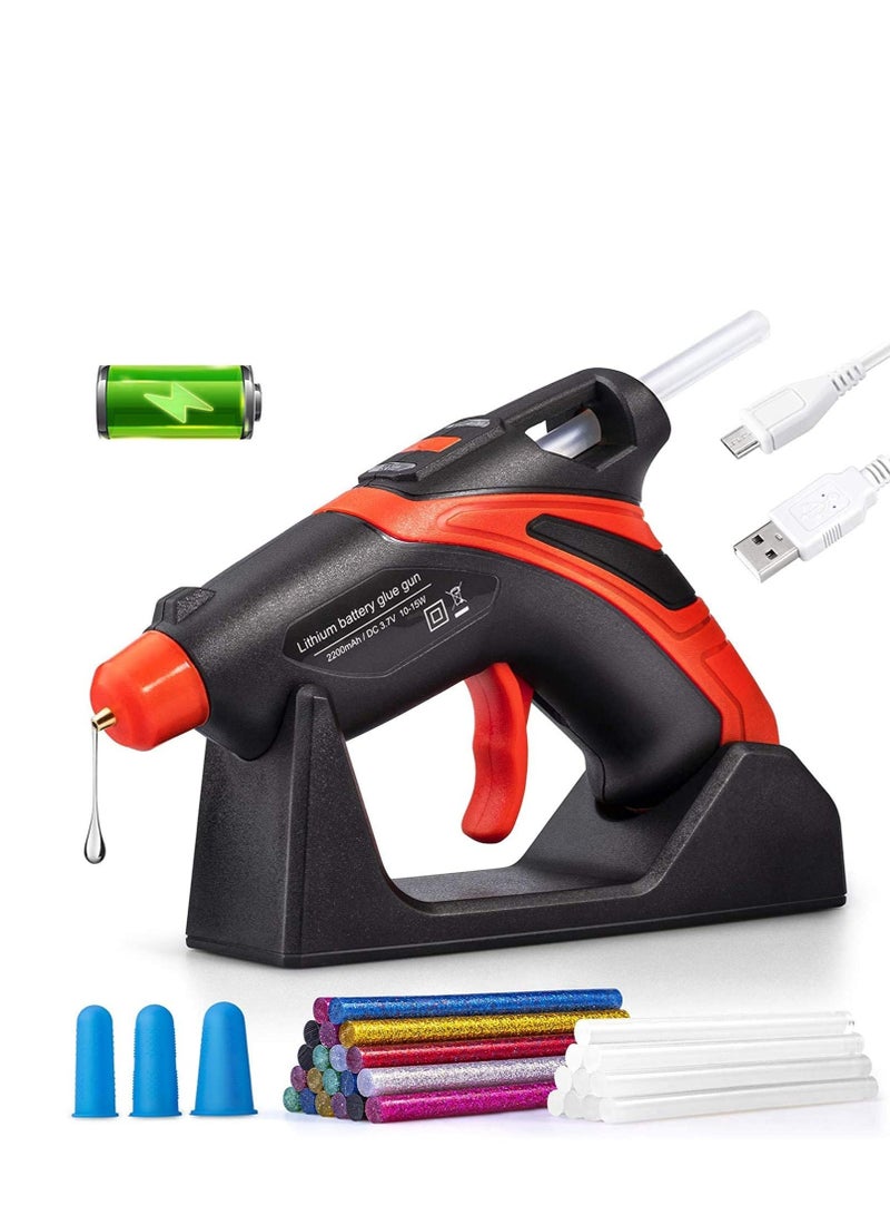Cordless Hot Glue Gun Fast Preheating Kit with 30 Pcs Sticks USB Rechargeable Melt Tools for Quick Home Repairs Arts Crafts DIY and Festival Decorations - Image 1
