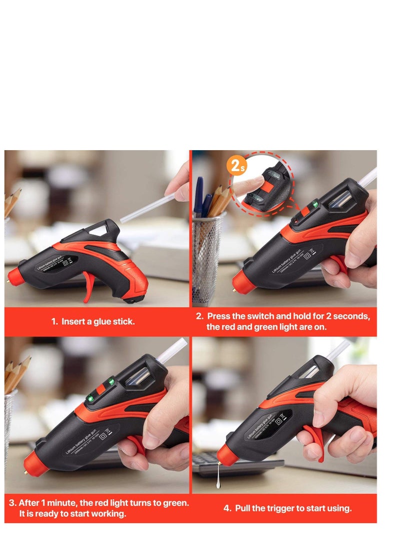 Cordless Hot Glue Gun Fast Preheating Kit with 30 Pcs Sticks USB Rechargeable Melt Tools for Quick Home Repairs Arts Crafts DIY and Festival Decorations - Image 3