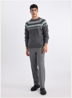 DeFacto Standard Fit Patterned Crew Neck Sweater  - Image 3