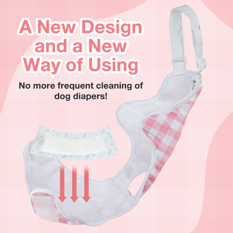 MICOOYO Dog Diaper Onesie Sanitary Pantie with Adjustable Suspender Washable Dog Period Panties Doggie Diapers Pet Underwear Female Dogs Diapers for Heat (Striped, XS/S) - Image 2