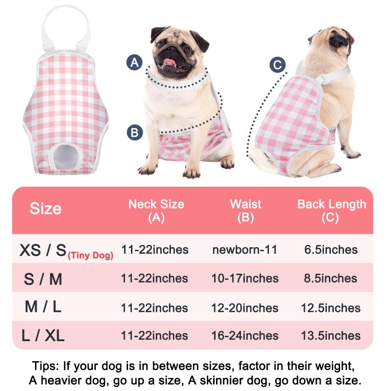MICOOYO Dog Diaper Onesie Sanitary Pantie with Adjustable Suspender Washable Dog Period Panties Doggie Diapers Pet Underwear Female Dogs Diapers for Heat (Striped, XS/S) - Image 4