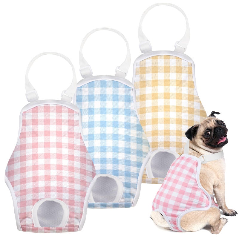MICOOYO Dog Diaper Onesie Sanitary Pantie with Adjustable Suspender Washable Dog Period Panties Doggie Diapers Pet Underwear Female Dogs Diapers for Heat (Striped, XS/S) - Image 1