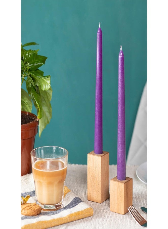 CANDWAX 8 inch Taper Candles Set of 12 - Dinner Candles Dripless - Tall Candles Long Burning Perfect for Dinner, Party or Wedding Candles Decor - Purple Candles - Image 5