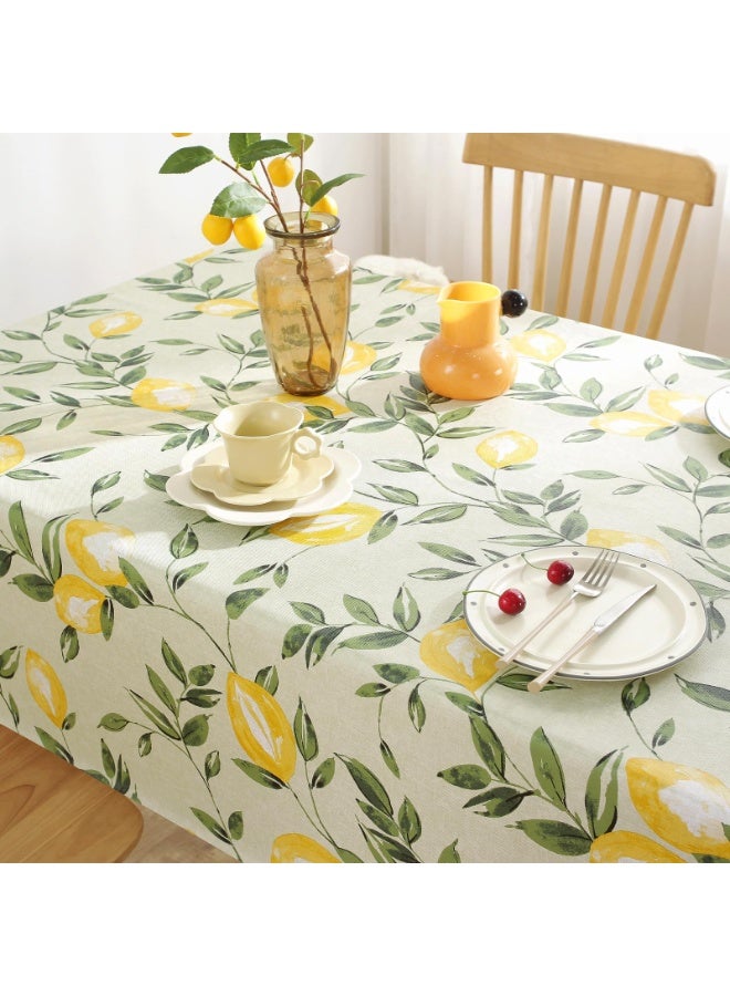 Bukela Rectangle PVC Waterproof Lemon Tablecloth Spring Summer Tablecloth Stain-Resistant Wipeable Wrinkle-Free Table Cover for Indoor/Outdoor Picnic BBQ Dining Party (140x180 cm) - Image 5