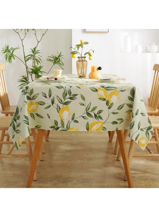 Bukela Rectangle PVC Waterproof Lemon Tablecloth Spring Summer Tablecloth Stain-Resistant Wipeable Wrinkle-Free Table Cover for Indoor/Outdoor Picnic BBQ Dining Party (140x180 cm) - Image 4