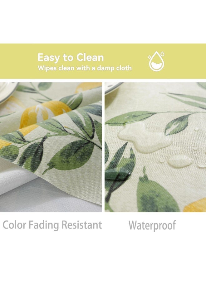 Bukela Rectangle PVC Waterproof Lemon Tablecloth Spring Summer Tablecloth Stain-Resistant Wipeable Wrinkle-Free Table Cover for Indoor/Outdoor Picnic BBQ Dining Party (140x180 cm) - Image 3