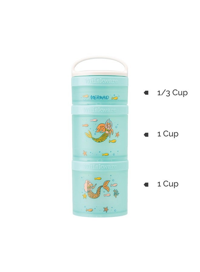 Whiskware Stackable Snack Containers for Kids and Toddlers, 3 Stackable Snack Cups for School or Travel, Mermaid (Pack of 1) - Image 4