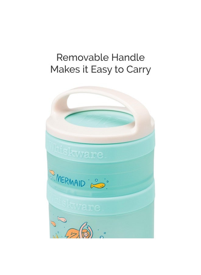 Whiskware Stackable Snack Containers for Kids and Toddlers, 3 Stackable Snack Cups for School or Travel, Mermaid (Pack of 1) - Image 2