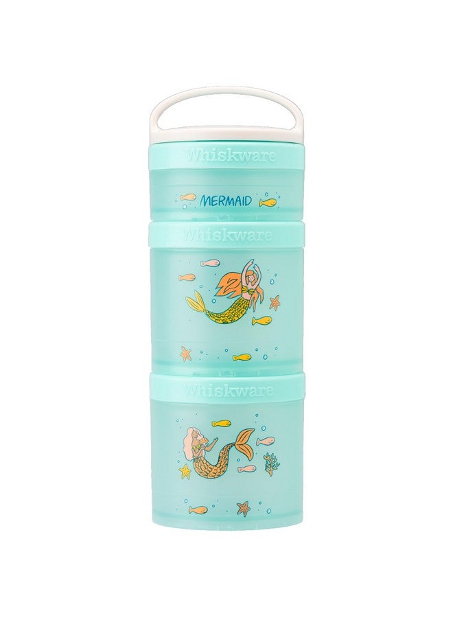 Whiskware Stackable Snack Containers for Kids and Toddlers, 3 Stackable Snack Cups for School or Travel, Mermaid (Pack of 1) - Image 1