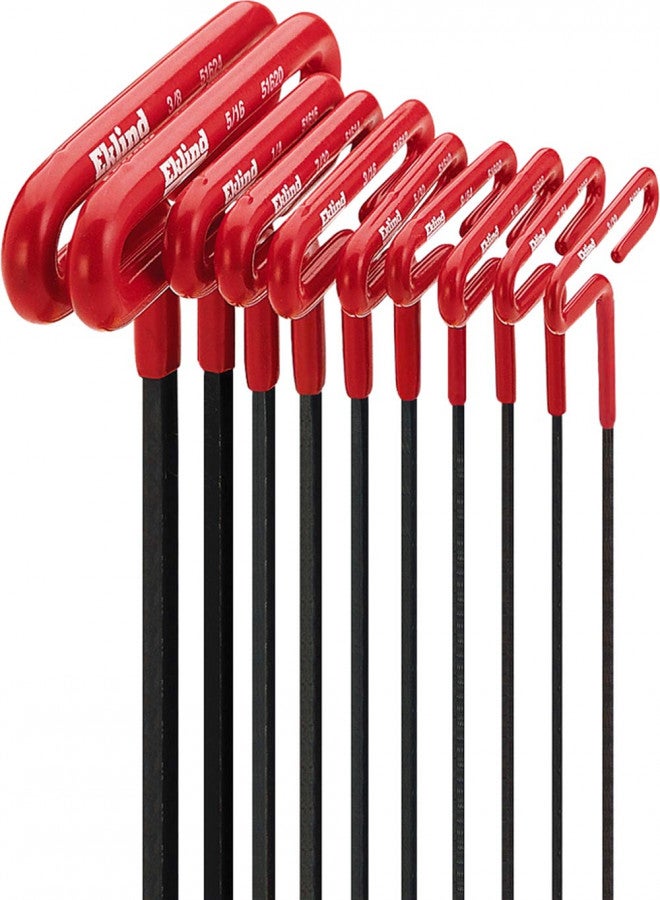 Eklind Tool EKLIND 53610 Cushion Grip Hex T-Key allen wrench - 10pc set SAE Inch Sizes 3/32-3/8 6in series - Image 1