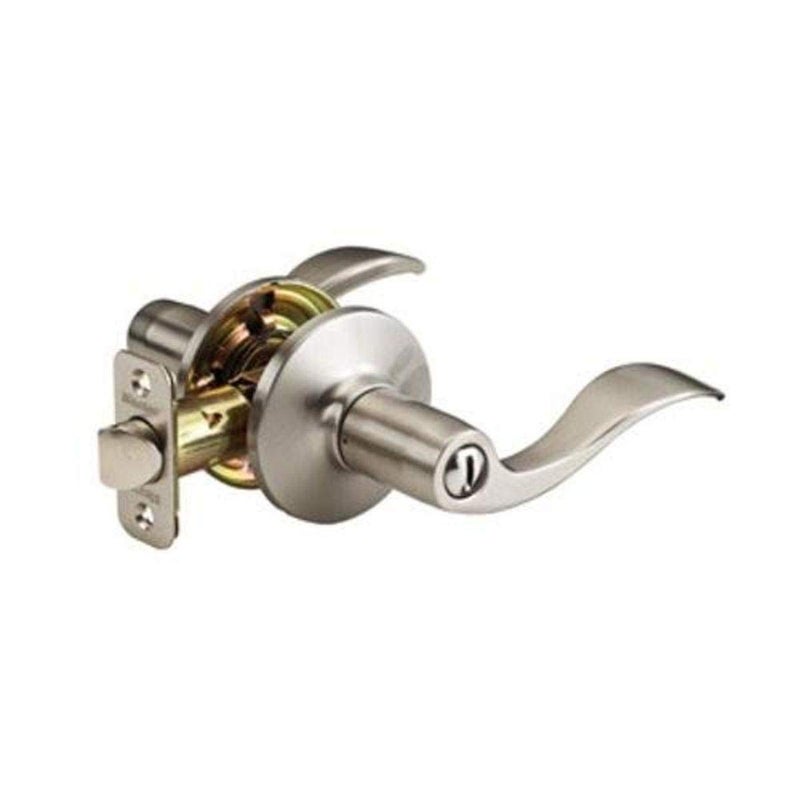 Master Lock WL0315 Wave Lever Door Knob with Lock Satin Nickel