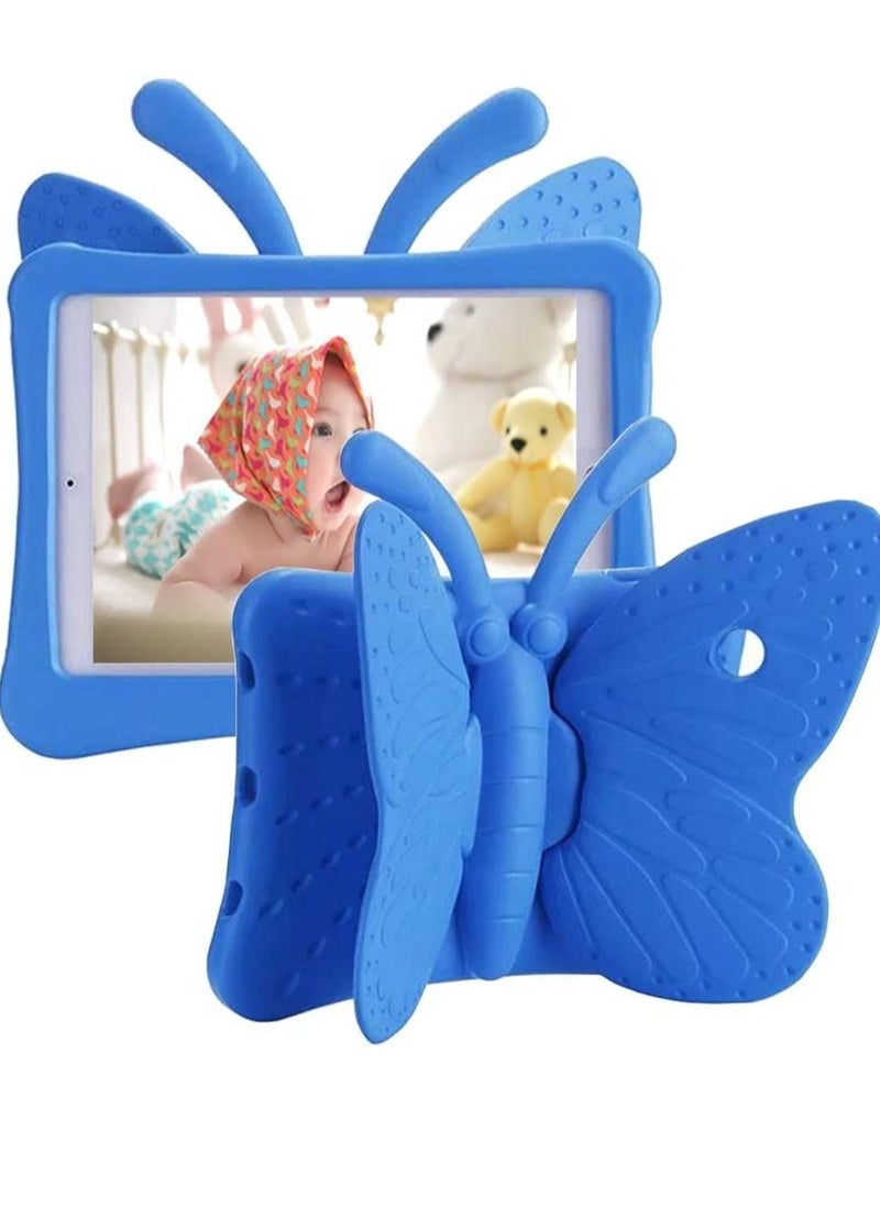 Generic iPad 6th Generation Case for Kids, iPad 9.7 inch Case, Light Weight Shockproof EVA Foam Protective Tablet Stand Cover Holder for Apple iPad Air/ Air 2 iPad 9.7 2017/ 2018 - Cute Butterfly, Blue  - Image 1