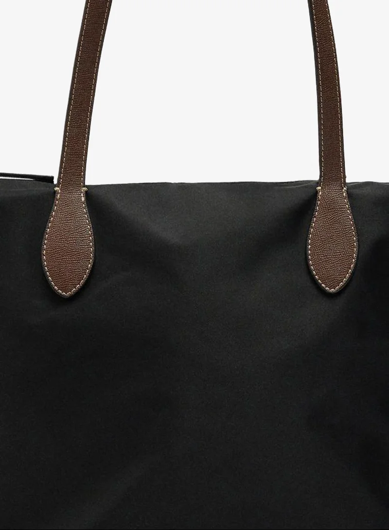 PARFOIS Black Plain nylon shopper bag for Women | Best Price UAE