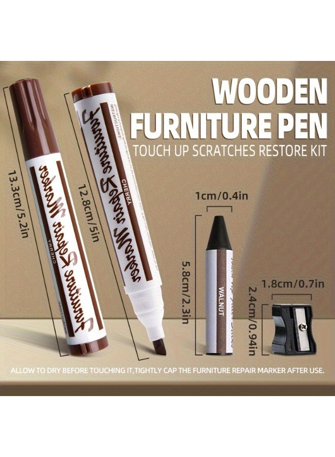 Sakina 13Pcs Furniture Repair Kit Wood Markers Set ,Furniture Markers and Wax Sticks with Sharpener , for Stains, Scratches, Wood Floors, Tables, Desks, Carpenters, Bedposts, Touch Ups, and Cover Ups - Image 3