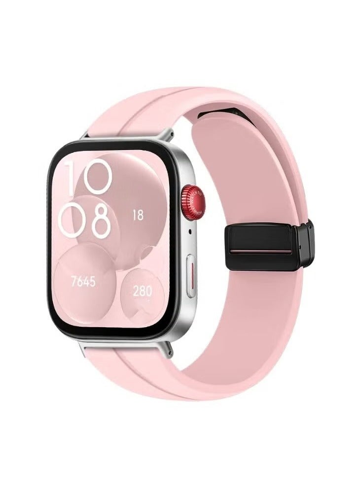 Strap Magnetic Folding Buckle Accessories Smartwatch Bracelet Replacement For Huawei Watch Fit 3 (Pink)