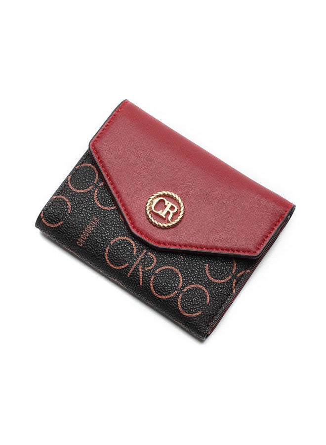 Crocodile Women's Festival Fashion Colorblock Short Wallet Floral Lightweight Compact Tri-fold Card Holder Gift 3085 - Image 4
