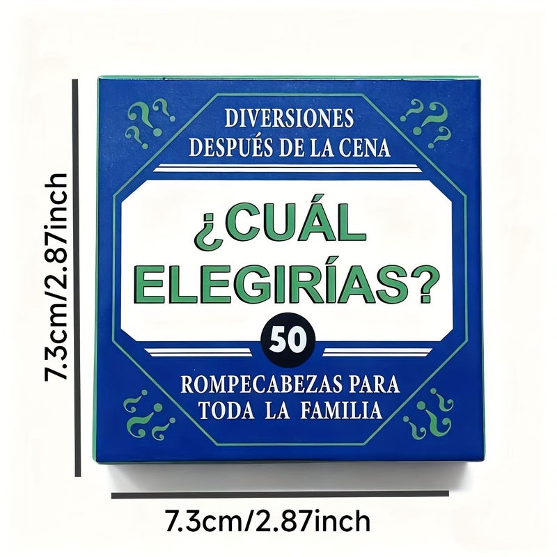 لعبة عائلية باللغة الإسبانية والإنجليزية تحتوي على 50 تحديًا صعبًا، مجموعة واحدة. - Image 2