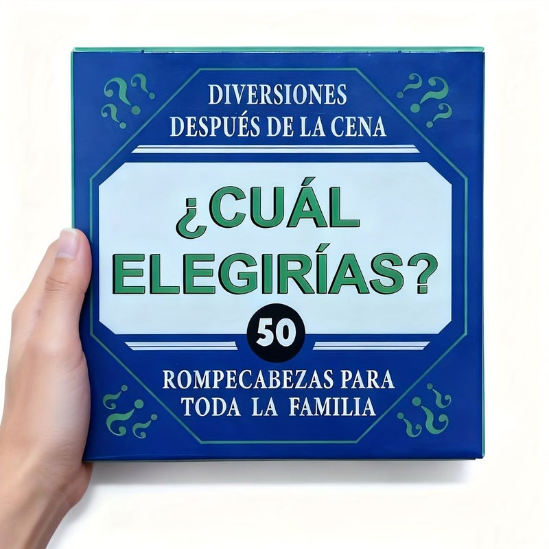 لعبة عائلية باللغة الإسبانية والإنجليزية تحتوي على 50 تحديًا صعبًا، مجموعة واحدة. - Image 1