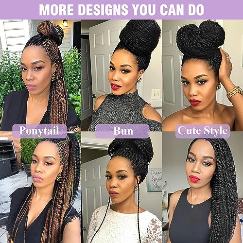 VIOLET Senegalese Twist Crochet Hair For Black Women 18 Inch Crochet Hair Pre Looped 20 Strands A Pack Crochet Braids For Black Women 9 Packs Crochet Twist Hair Hairstyles(18 Inch,1B) - Image 4
