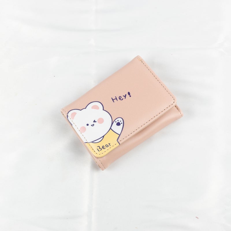 Leather Flip Wallet & Card Holder with Multiple Pockets - Beige - Image 1