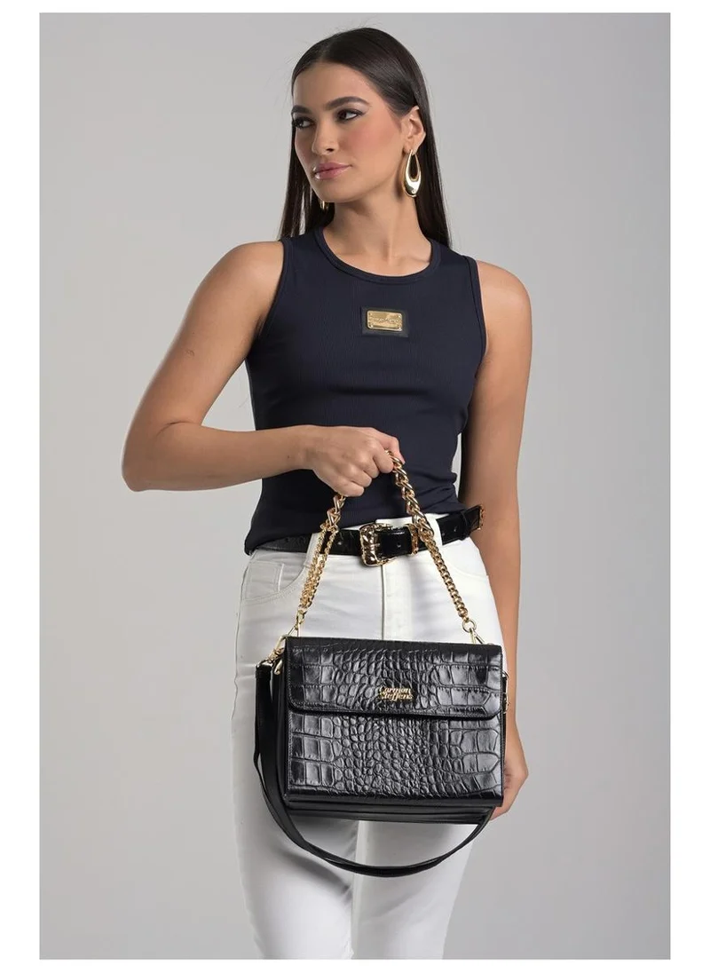 Carmen Steffens  Black Quilted Bag with Chain Strap for Women | Best Price UAE