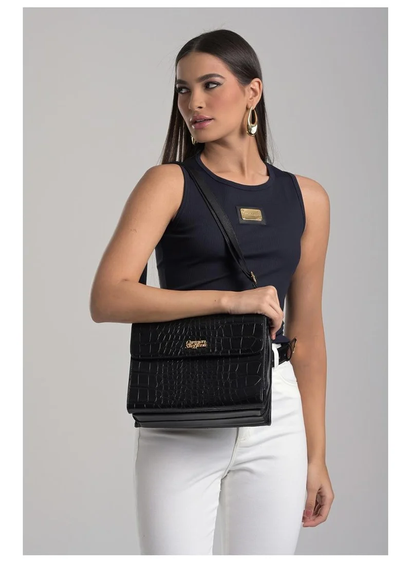 Carmen Steffens  Black Quilted Bag with Chain Strap for Women | Best Price UAE