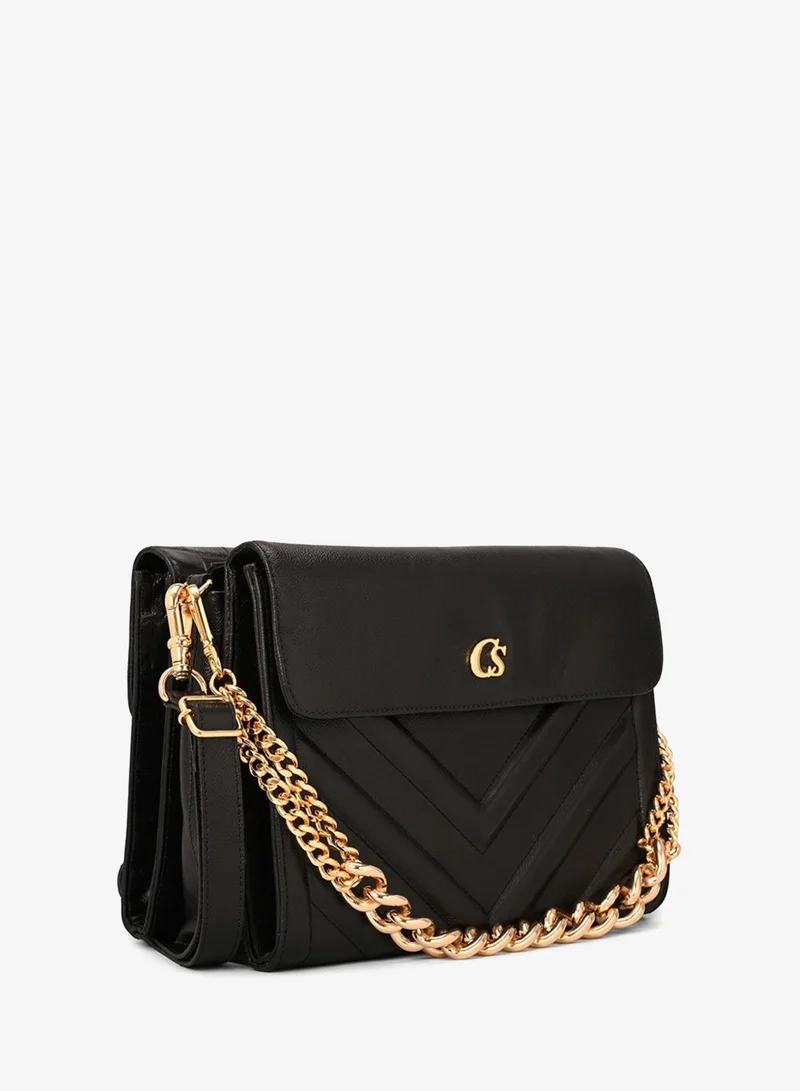 Black Quilted Bag with Chain Strap