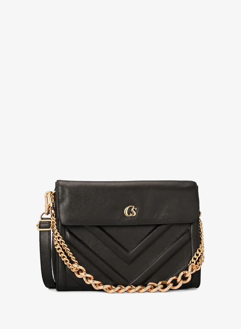 Carmen Steffens  Black Quilted Bag with Chain Strap for Women | Best Price UAE