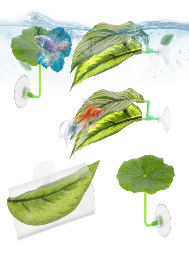 Psiriol 5Pcs Betta Hammock & Fish Toys Set, Betta Fish Tank Accessories Hammock Soft Aquarium Decor Plastic Plants with Suction Cups for Sleeping Resting Hiding Playing - Image 1
