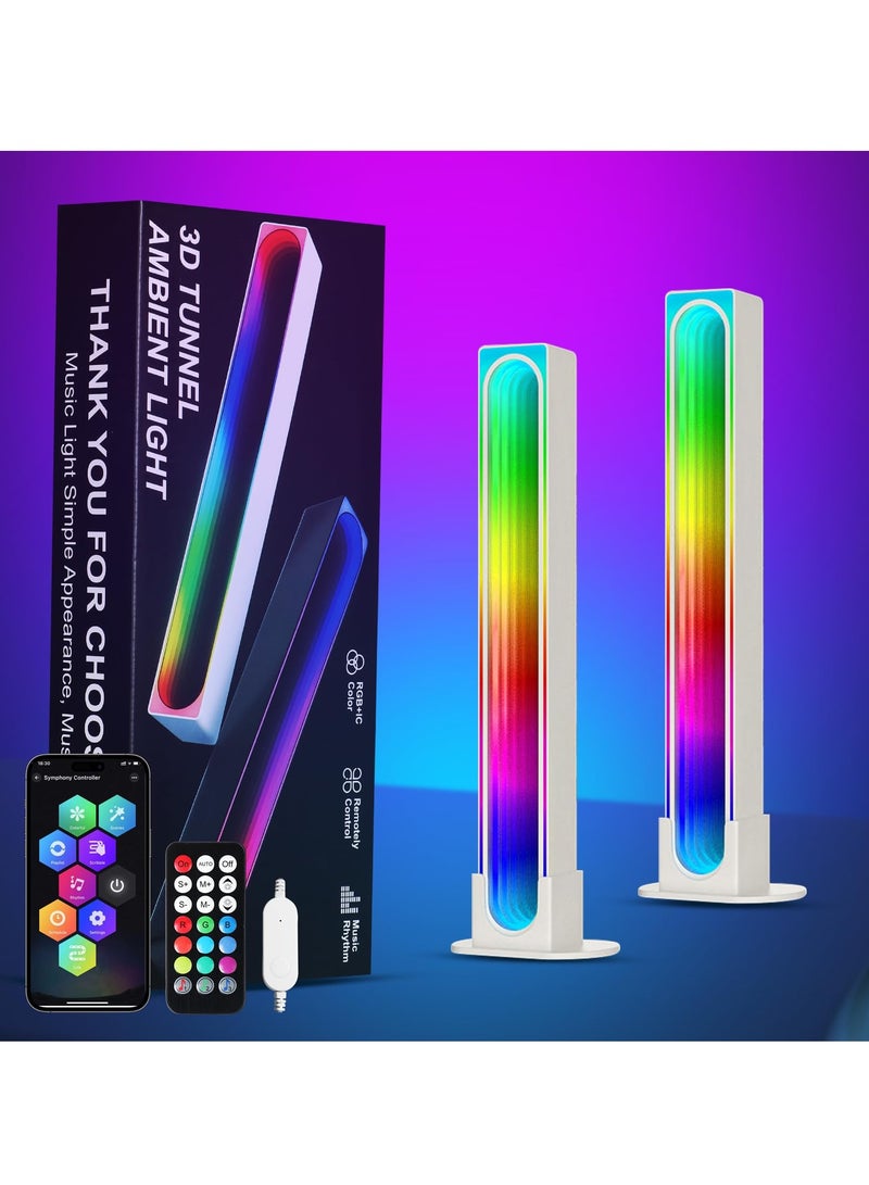 Smart RGB LED Gaming Light Bar, 2PCS Ambient Lighting for TV, PC and Desk, APP Control, DIY Modes, Music Sync and Timer, Ideal Backlight for Gaming and Room Atmosphere - Image 1