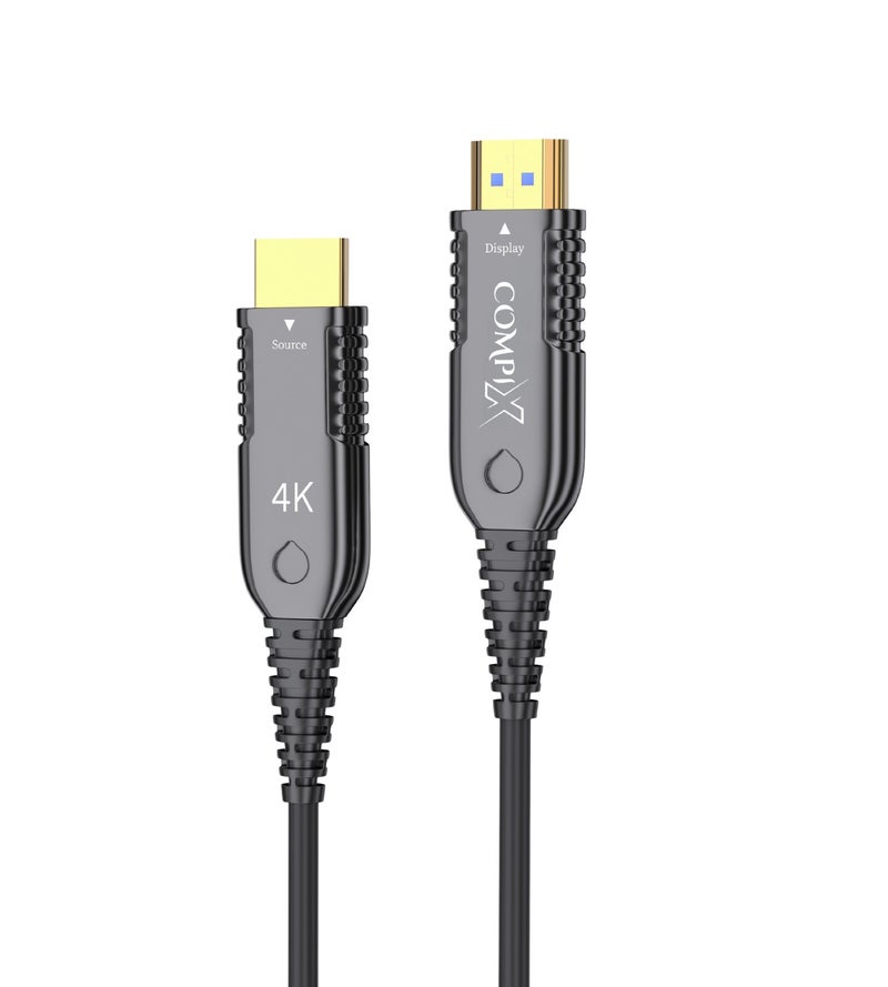 COMPIX HDMI 2.0 Fiber Optic Cable 10M High-Speed 18Gbps, 4K@60Hz Ultra HD Gold-Plated HDMI Cable, Full HD 1080p, 3D Braided Cord for PS5/PS4 PlayStation Xbox Laptop PC TV Projector (Black) - Image 1