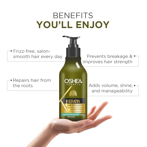 Oshea Herbals Botanical Keratin Hair Repair Shampoo - Restores Protein, Reduces Breakage & Improves Texture - Enriched With Brahmi & Amla Extract 300 ml - Image 5