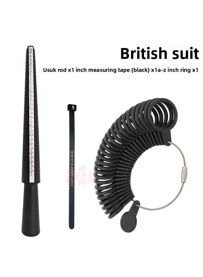 Plastic Ring Measuring Set USUK Rod Ring Ring Finger Circumference Measuring Belt Gauge Standard Three-piece Tool 
