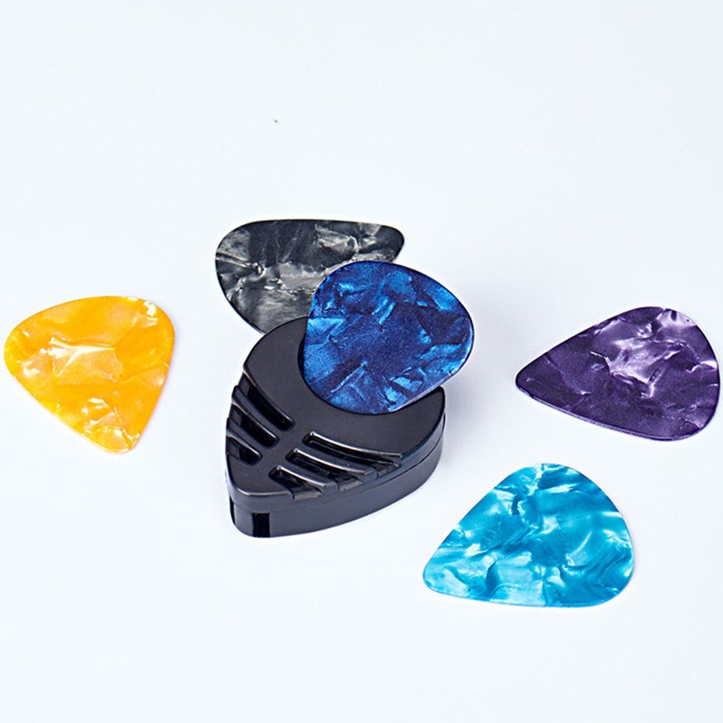 50Pcs Portable Guitar Pick Holder Boxes Guitar Plectrum Storage Boxes (Black) - Image 1
