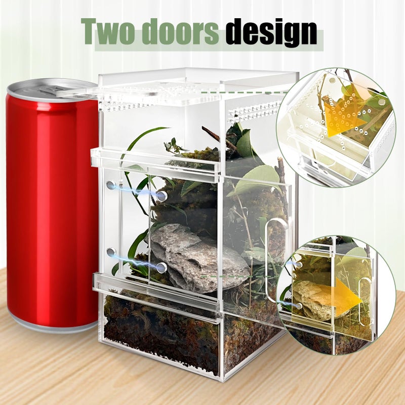 StyEdEk Pre-Assembled Jumping Spider Enclosure 3x3x6 Inch Acrylic Spider Cage Insect Terrarium Bug Enclosure Tarantula Enclosure Reptile Terrarium for Snail, Mantis, Lizard, and Small Reptiles - Image 3