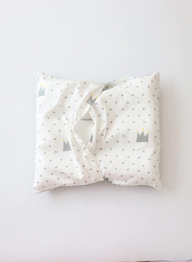 Emenpy 100% Cotton Crib Bedding Set for Baby Boys Girls,3 Pcs Baby Bed Linen Include Duvet Cover,Fitted Sheet,Pillowcase,Nursery Decoration,No Filler(Grey) - Image 4