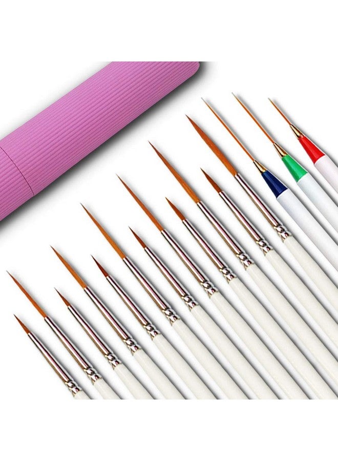Afantti 15 Pcs Paintbrushes Detail Fine Paint Brushes Micro Mini Tiny Artist Paintbrush Set Ultra Fine Point Tip For Miniature Acrylic Script Line Model Nail Painting - Image 1