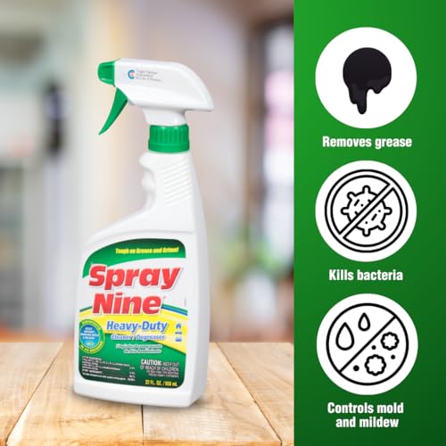 Spray Nine 26825 Heavy Duty Cleaner, Degreaser & Disinfectant for Kitchens, Bathrooms, Yard Equipment, Automotive & Industrial 22 Fl Oz. (Pack of 1) - Image 3