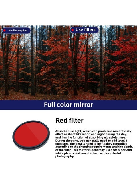 46mm RED Filter Camera Digital Filter SLR Filter Full Color Filter Color Filter RED-颜色:46mm 红