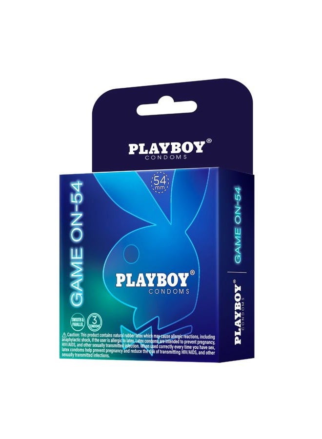 PLAYBOY Condoms Game ON, Classic Smooth Premium Lubricated Condoms - 3 Count - Image 1
