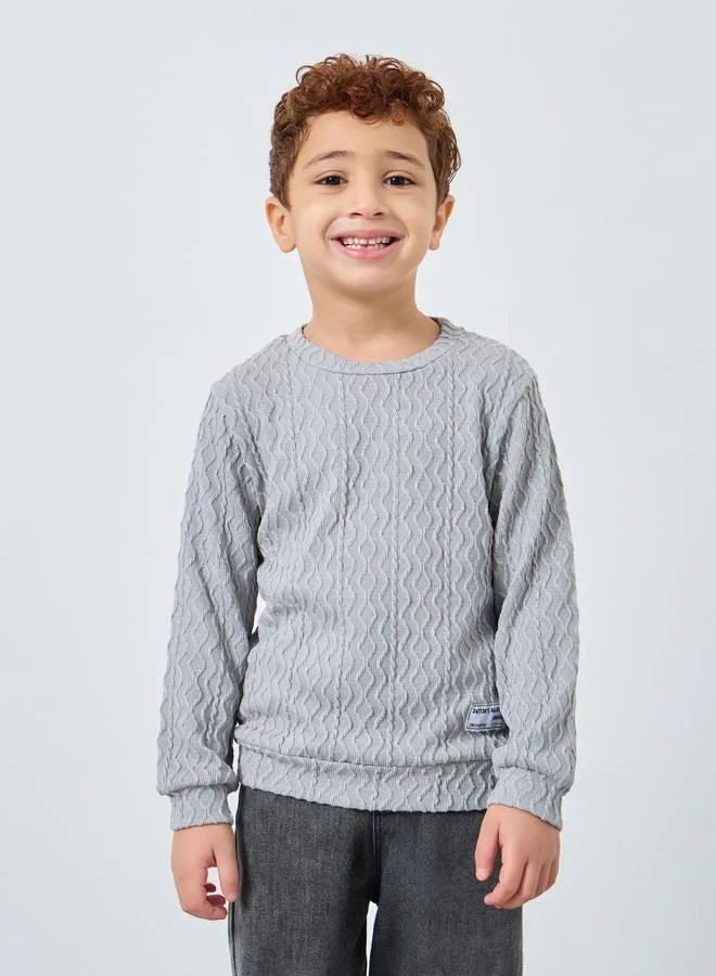 ستايلي سويت شيرت محبوك بنقشة