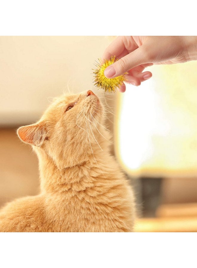 VAPKER 30 Piece 1.5" Pink Color Sparkle Balls Cat's Favorite Toy Tinsel Pom Poms Glitter - Image 5